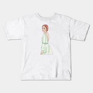 Green dress girl Kids T-Shirt